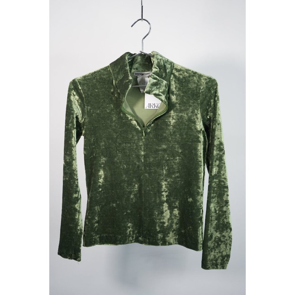 Vintage Issey Miyake Green Velvet Top